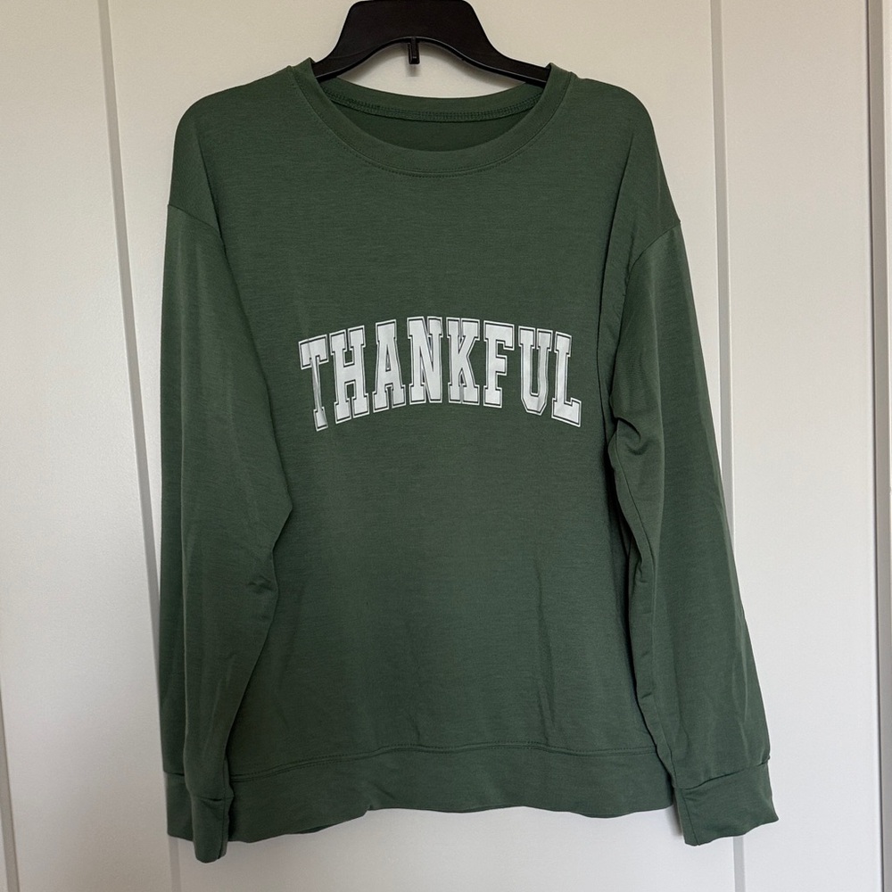 Green Thankful Sweatshirt